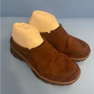Skechers Relaxed FitAir Cooked Slide on Brown Comfort Shoes size 8
